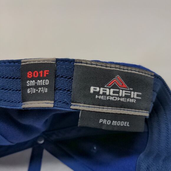 Pacific Headwear Men's Fitted Hat Blue Red Size S/M Embroidered SR Logo - Picture 10 of 11